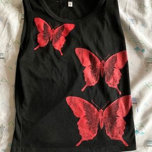 A small butterfly tank top